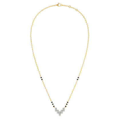 Elegant Geometric 9KT Gold Lab Grown Diamond Mangalsutra