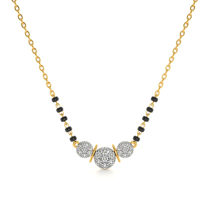 Radiant Triple Stone 9KT Gold Lab Grown Diamond Mangalsutra