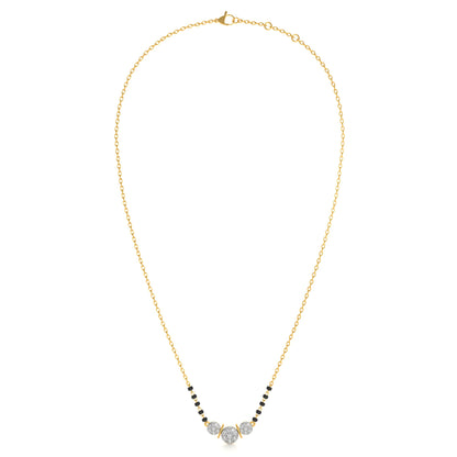 Radiant Triple Stone 9KT Gold Lab Grown Diamond Mangalsutra