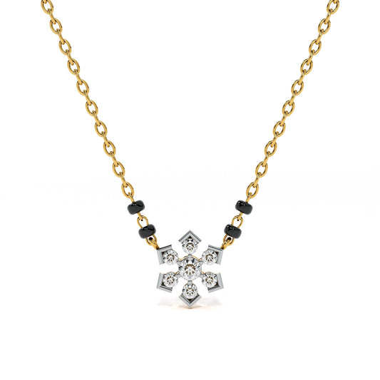 Floral Star 9KT Gold Lab Grown Diamond Mangalsutra