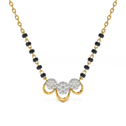 Graceful Dual Circle 9KT Gold Lab Grown Diamond Mangalsutra