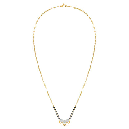 Graceful Dual Circle 9KT Gold Lab Grown Diamond Mangalsutra