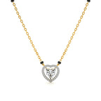 Dual Heart Shaped 9KT Gold Lab Grown Diamond Mangalsutra