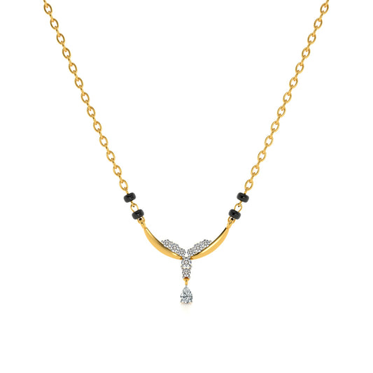 The Delicate Drop 9KT Gold Lab Grown Diamond Mangalsutra