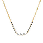 Delicate Curved 9KT Gold Lab Grown Diamond Mangalsutra