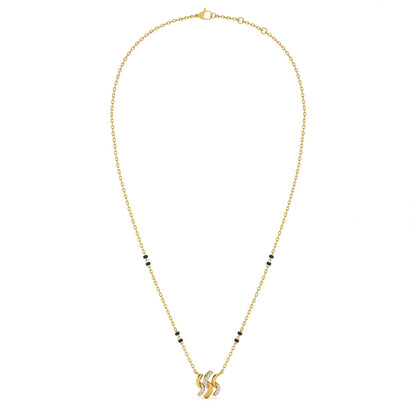Twist Wave 9KT Gold Lab Grown Diamond Mangalsutra