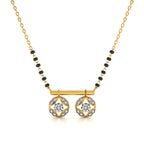 Classic Floral Halo 9KT Gold Lab Grown Diamond Mangalsutra