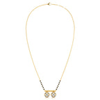 Classic Floral Halo 9KT Gold Lab Grown Diamond Mangalsutra