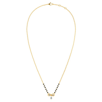 Infinity Bow Drop 9KT Gold Lab Grown Diamond Mangalsutra