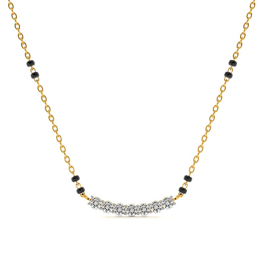 Eternal Curve Glow 9KT Gold Lab Grown Diamond Mangalsutra