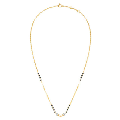 Twin Blossom 9KT Gold Lab Grown Diamond Mangalsutra