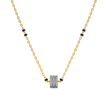 Lattice Gleam 9KT Gold Lab Grown Diamond Mangalsutra