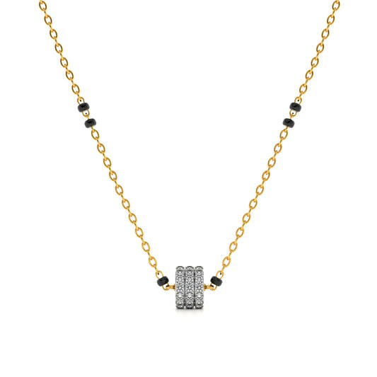 Lattice Gleam 9KT Gold Lab Grown Diamond Mangalsutra