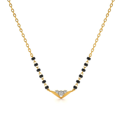 Regal Chevron 9KT Gold Lab Grown Diamond Mangalsutra