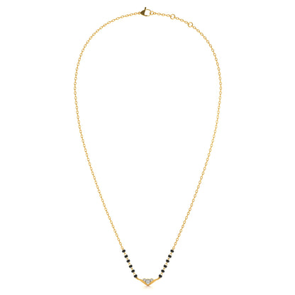 Regal Chevron 9KT Gold Lab Grown Diamond Mangalsutra
