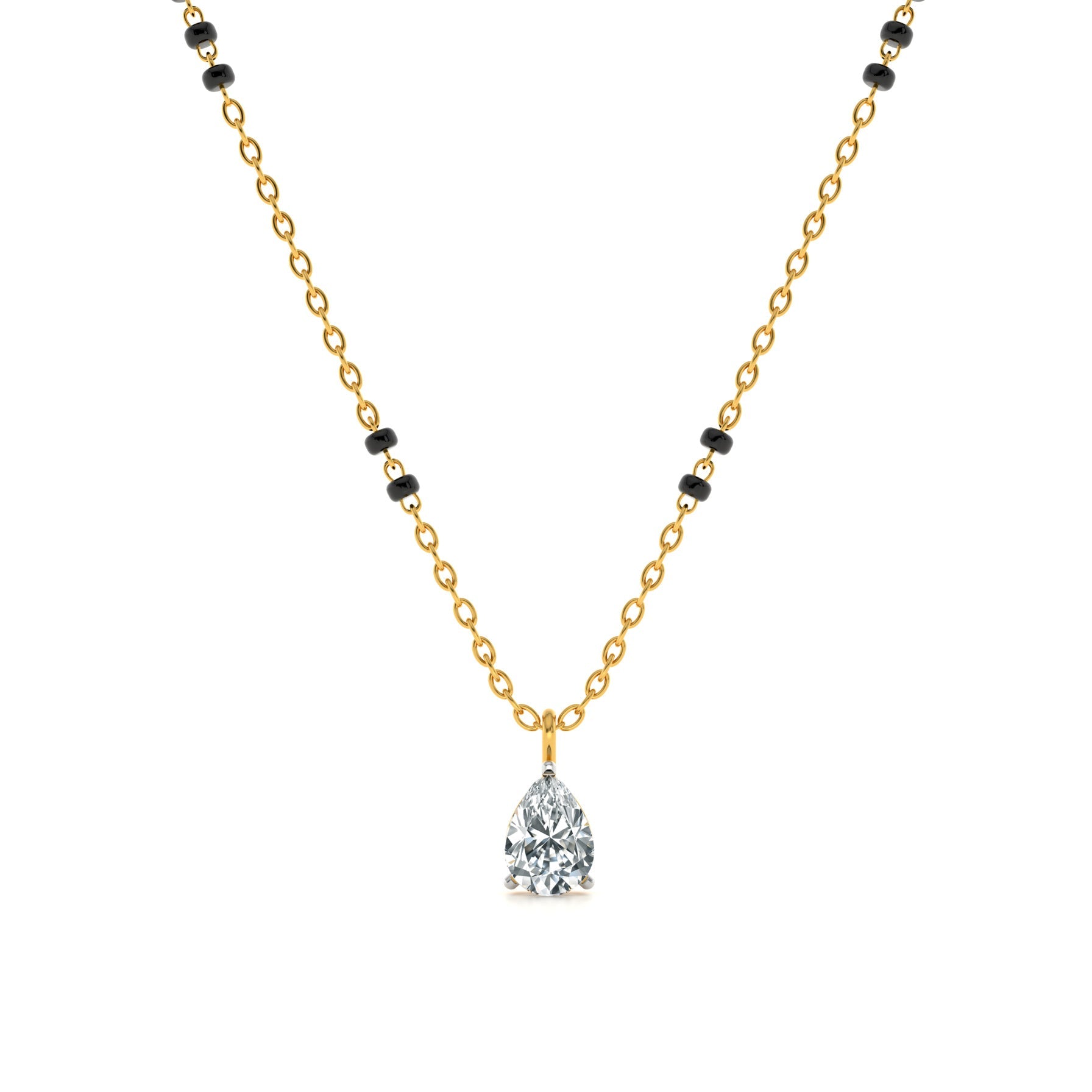 Dewlight Drop 9KT Gold Lab Grown Diamond Mangalsutra