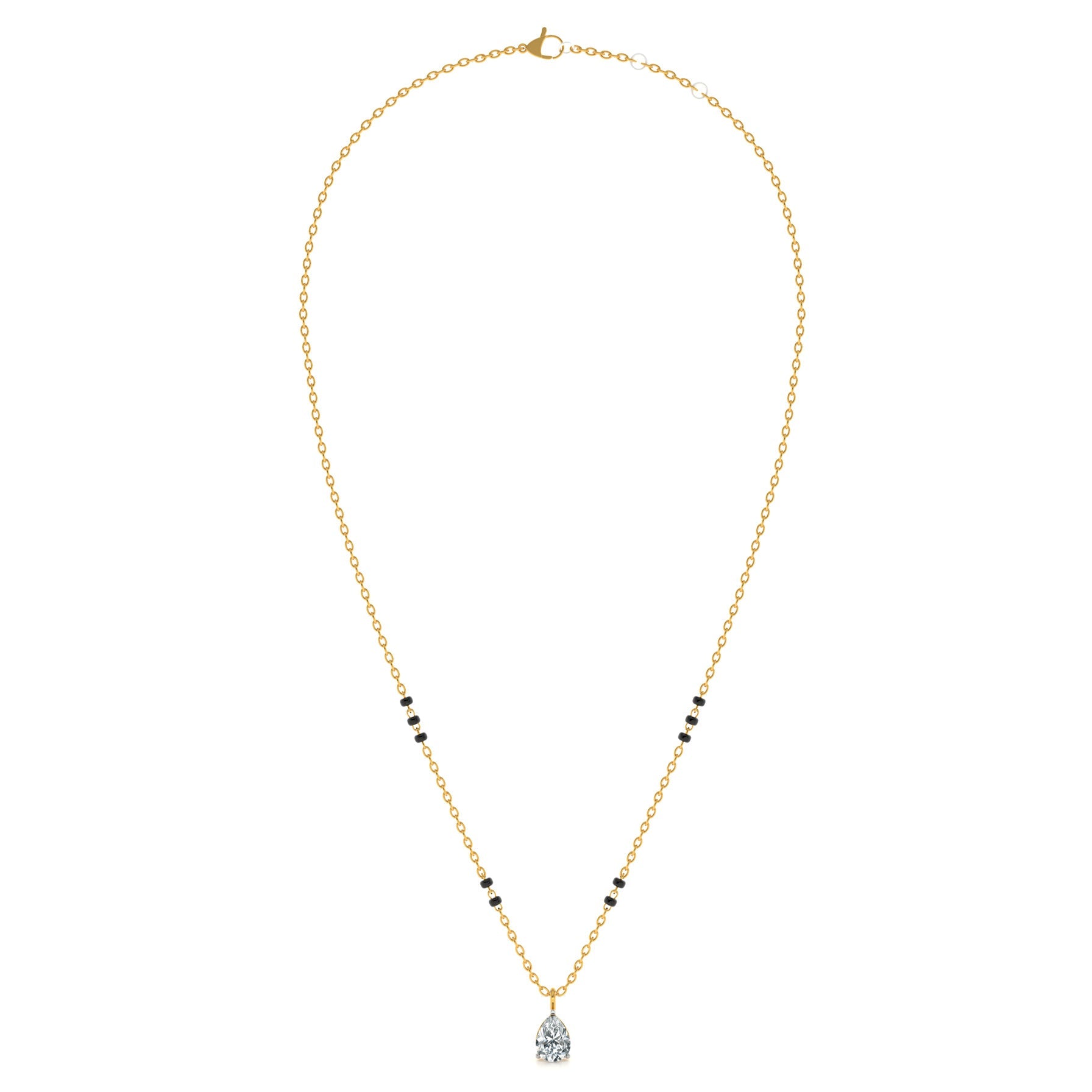 Dewlight Drop 9KT Gold Lab Grown Diamond Mangalsutra