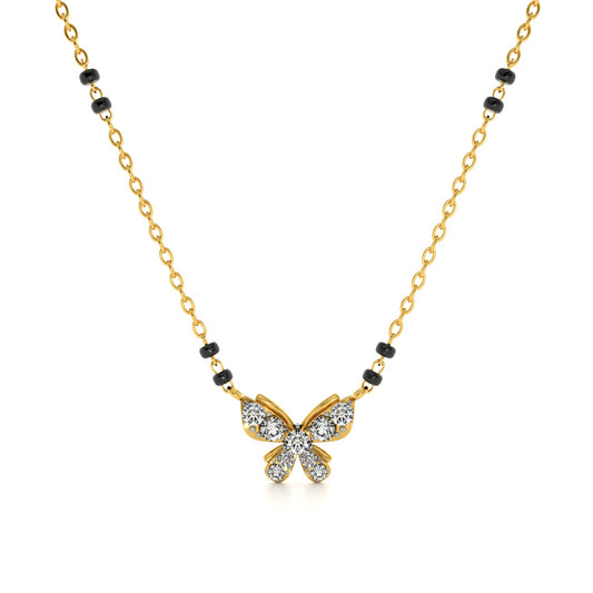Wings of Grace 9KT Gold Lab Grown Diamond Mangalsutra