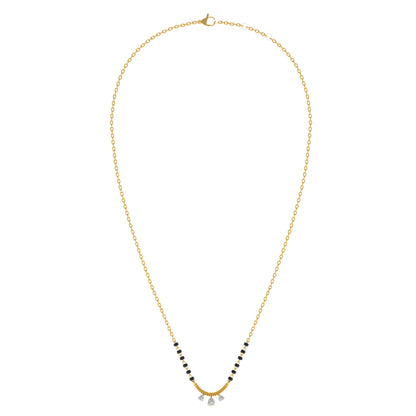 Crescent Bond 9KT Gold Lab Grown Diamond Mangalsutra