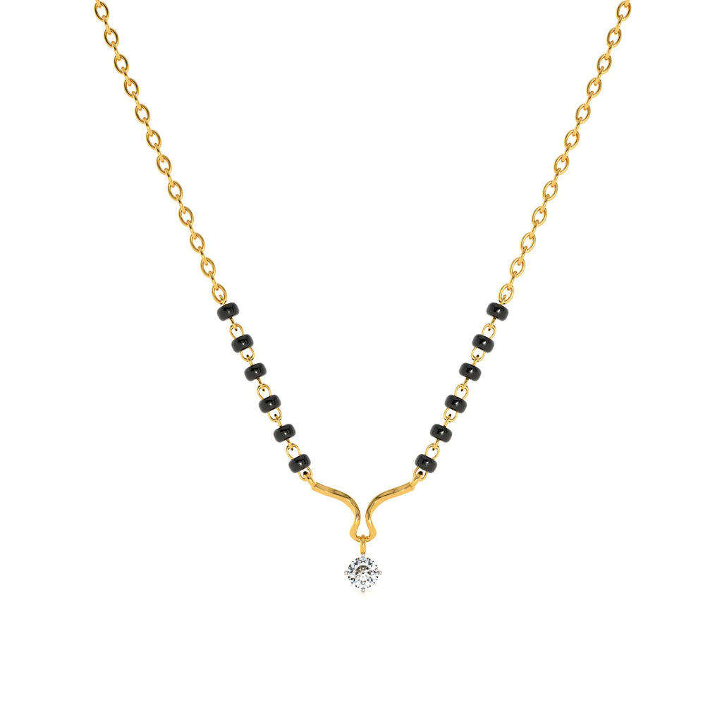 Bondflow Curve 9KT Gold Lab Grown Diamond Mangalsutra