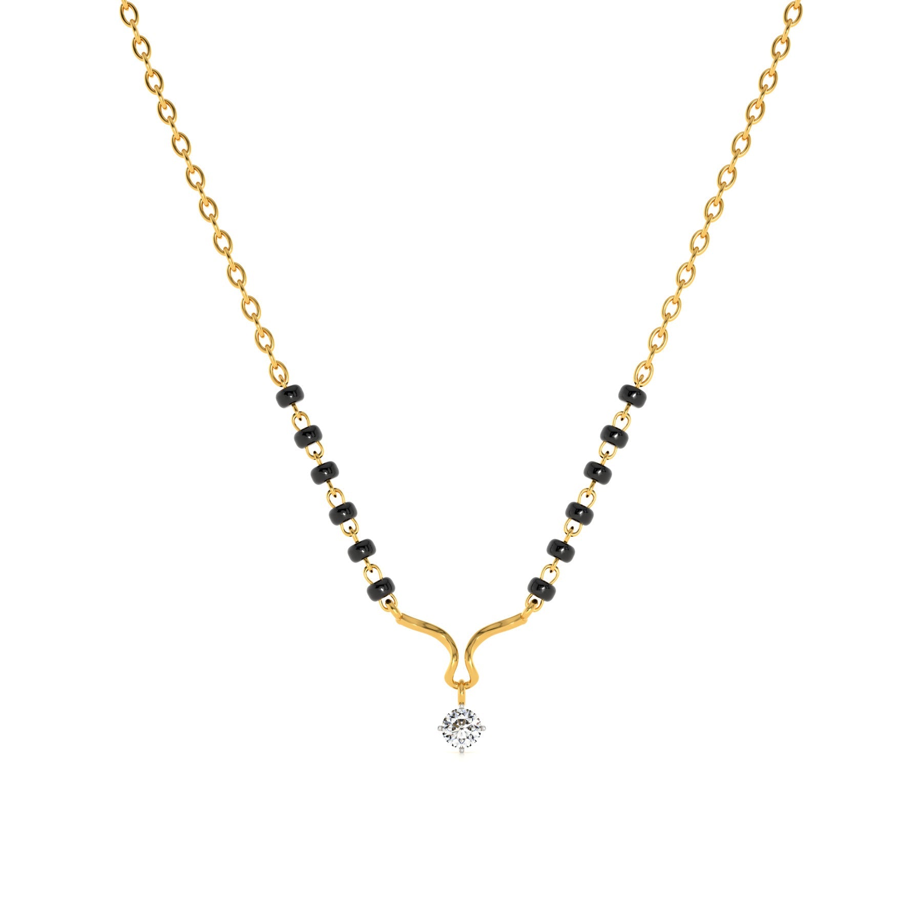 Bondflow Curve 9KT Gold Lab Grown Diamond Mangalsutra