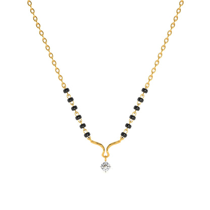 Bondflow Curve 9KT Gold Lab Grown Diamond Mangalsutra