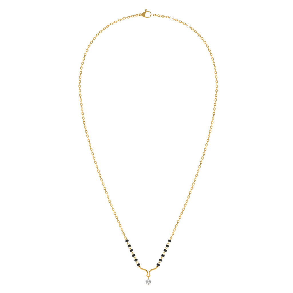 Bondflow Curve 9KT Gold Lab Grown Diamond Mangalsutra