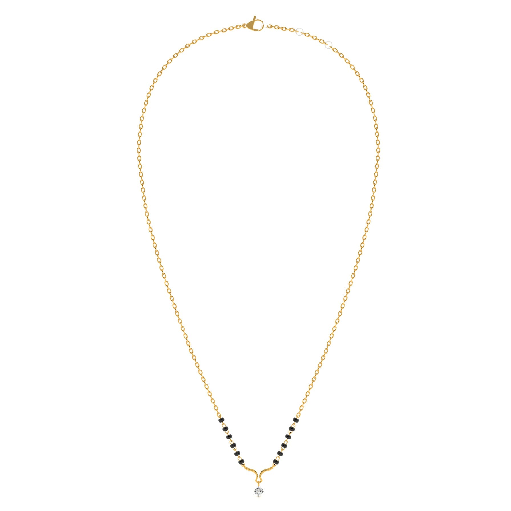 Bondflow Curve 9KT Gold Lab Grown Diamond Mangalsutra