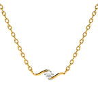 Classic Wave Glow 9KT Gold Lab Grown Diamond Mangalsutra