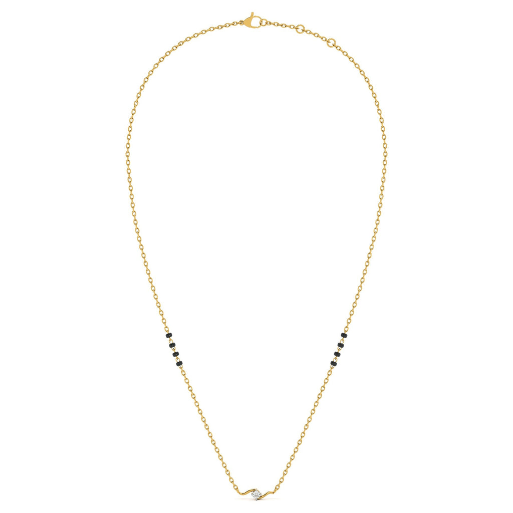 Classic Wave Glow 9KT Gold Lab Grown Diamond Mangalsutra