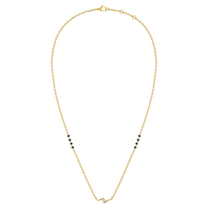 Classic Wave Glow 9KT Gold Lab Grown Diamond Mangalsutra