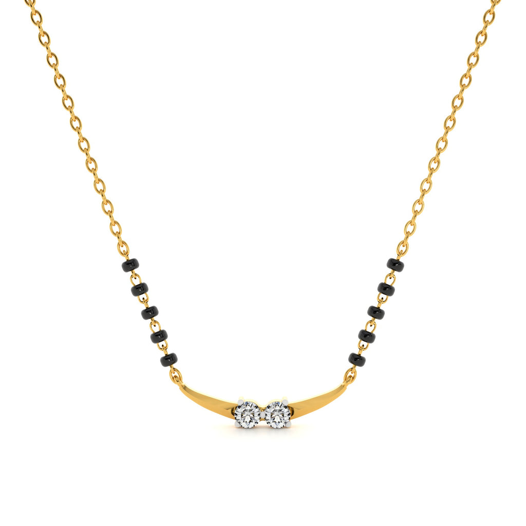 Couplet Charm Arc 9KT Gold Lab Grown Diamond Mangalsutra