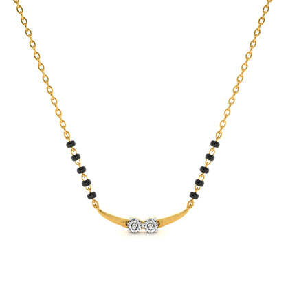 Couplet Charm Arc 9KT Gold Lab Grown Diamond Mangalsutra