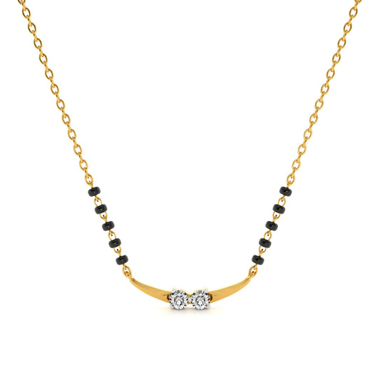 Couplet Charm Arc 9KT Gold Lab Grown Diamond Mangalsutra