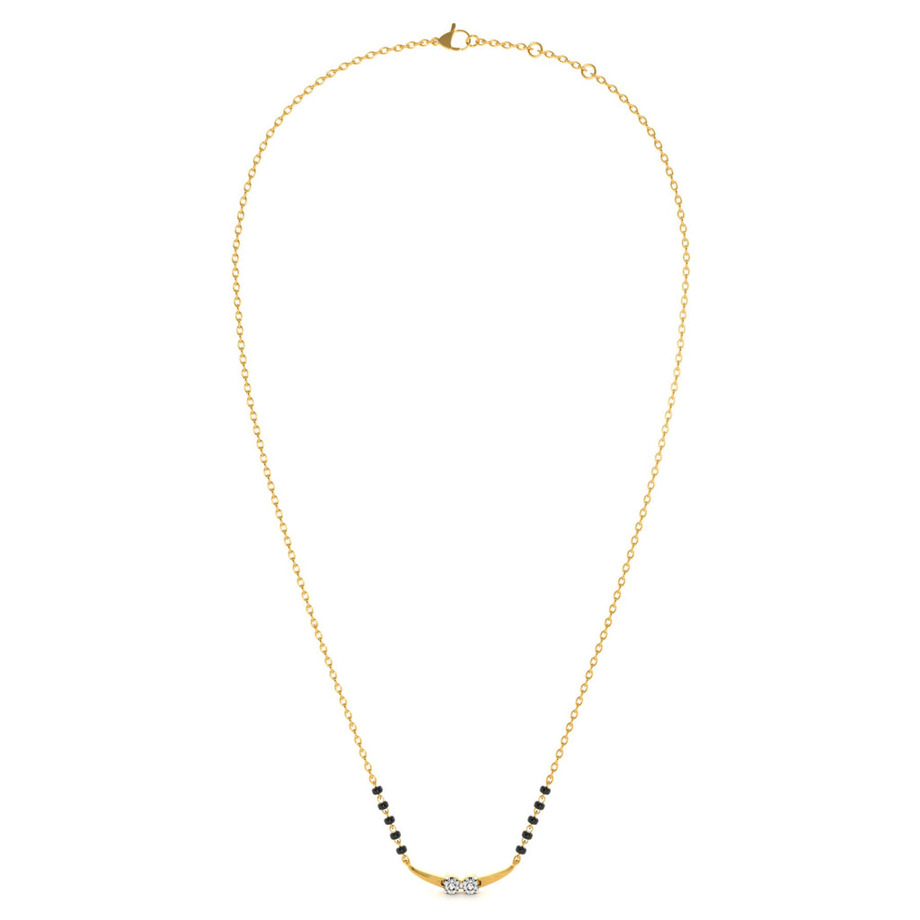Couplet Charm Arc 9KT Gold Lab Grown Diamond Mangalsutra
