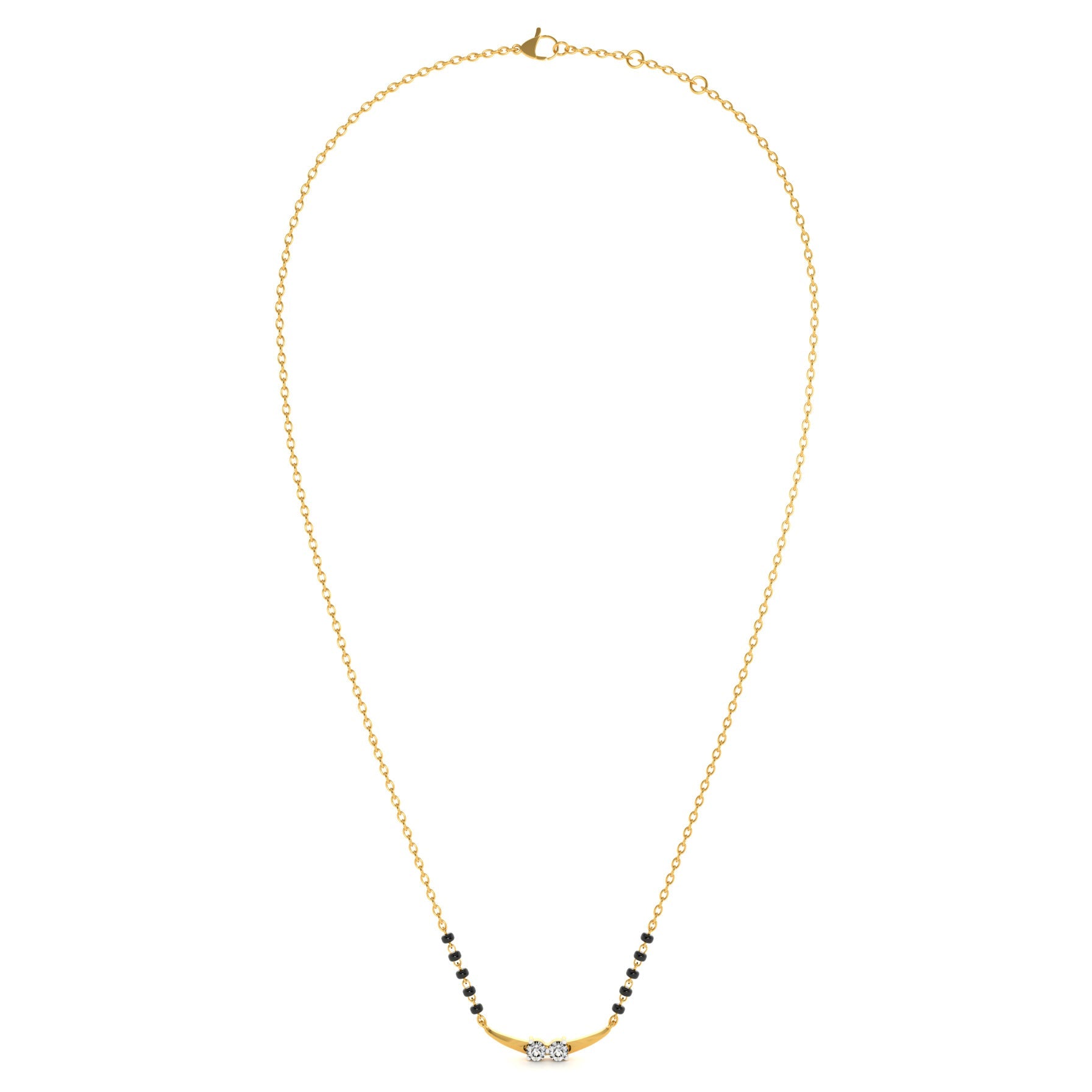 Couplet Charm Arc 9KT Gold Lab Grown Diamond Mangalsutra