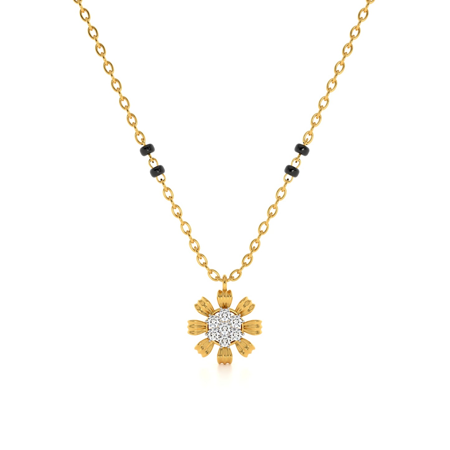 Petalburst Glow 9KT Gold Lab Grown Diamond Mangalsutra