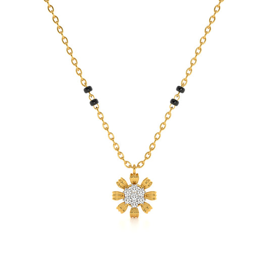 Petalburst Glow 9KT Gold Lab Grown Diamond Mangalsutra