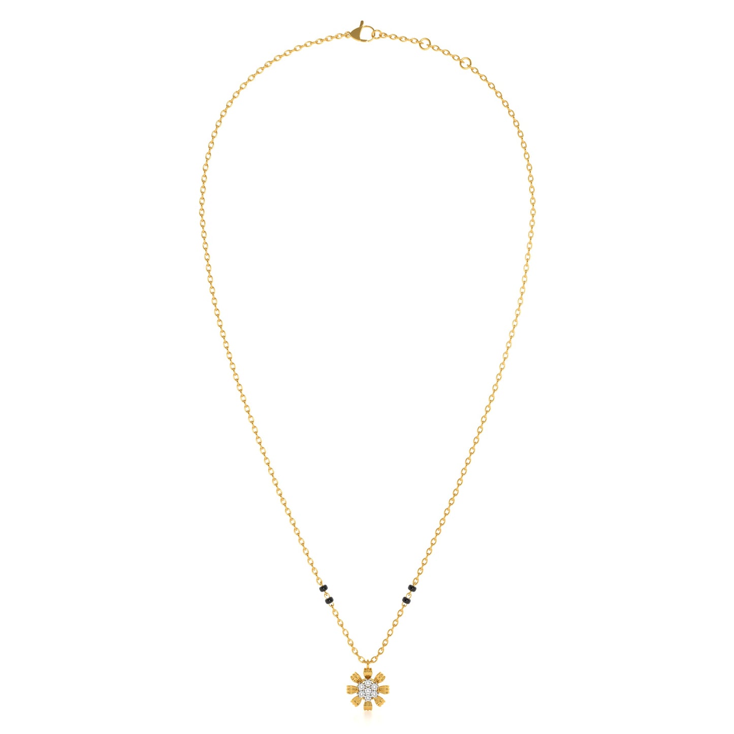 Petalburst Glow 9KT Gold Lab Grown Diamond Mangalsutra
