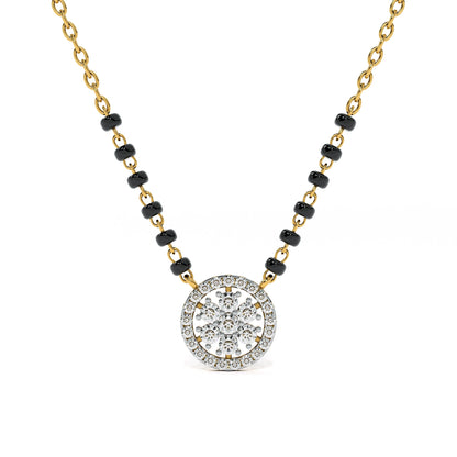 Sunflare Halo 9KT Gold Lab Grown Diamond Mangalsutra