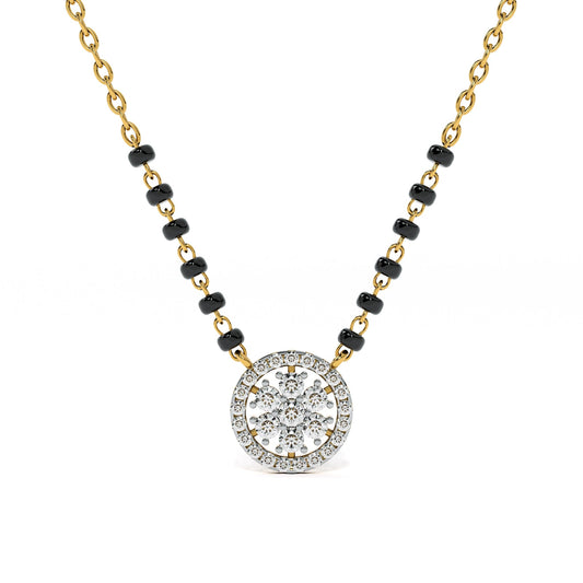 Sunflare Halo 9KT Gold Lab Grown Diamond Mangalsutra