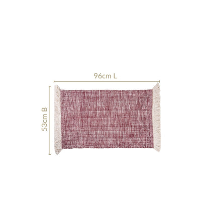 Crossweave Cotton Anti Slip Floor Mat Magenta 96x53cm