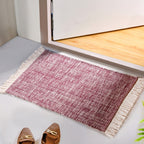 Crossweave Cotton Anti Slip Floor Mat Magenta 96x53cm