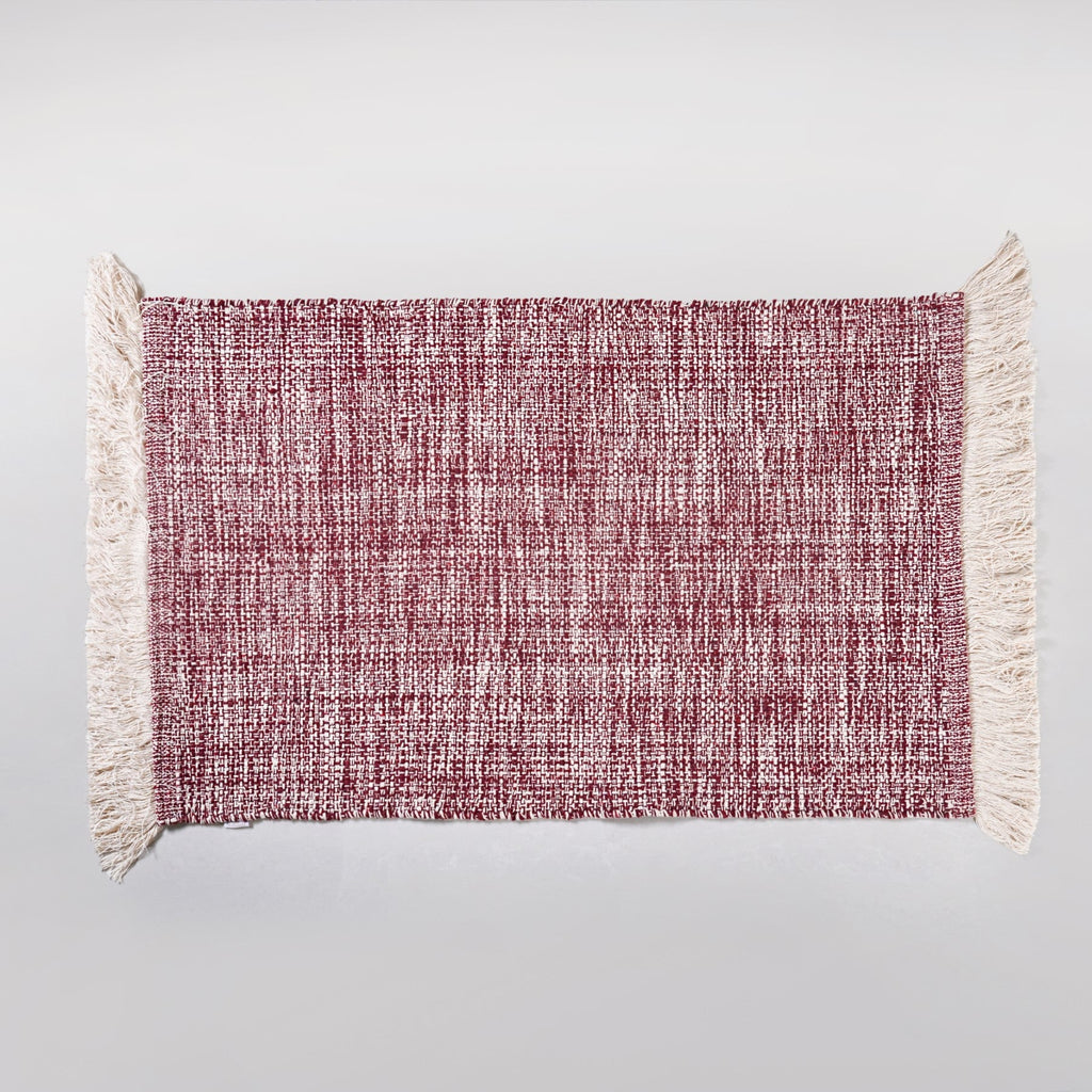 Crossweave Cotton Anti Slip Floor Mat Magenta 96x53cm