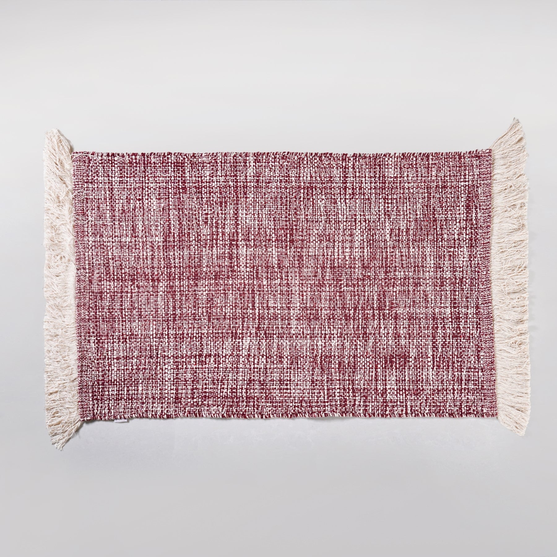 Crossweave Cotton Anti Slip Floor Mat Magenta 96x53cm