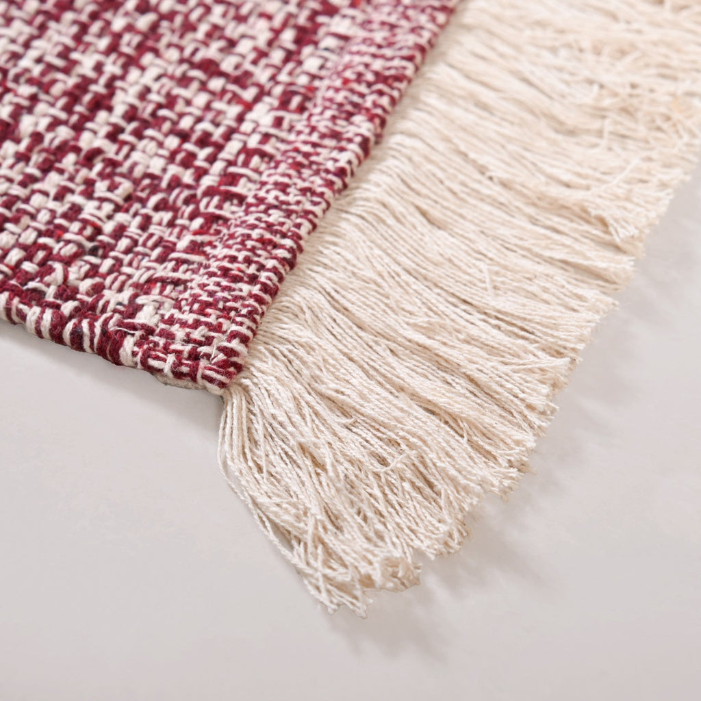 Crossweave Cotton Anti Slip Floor Mat Magenta 96x53cm