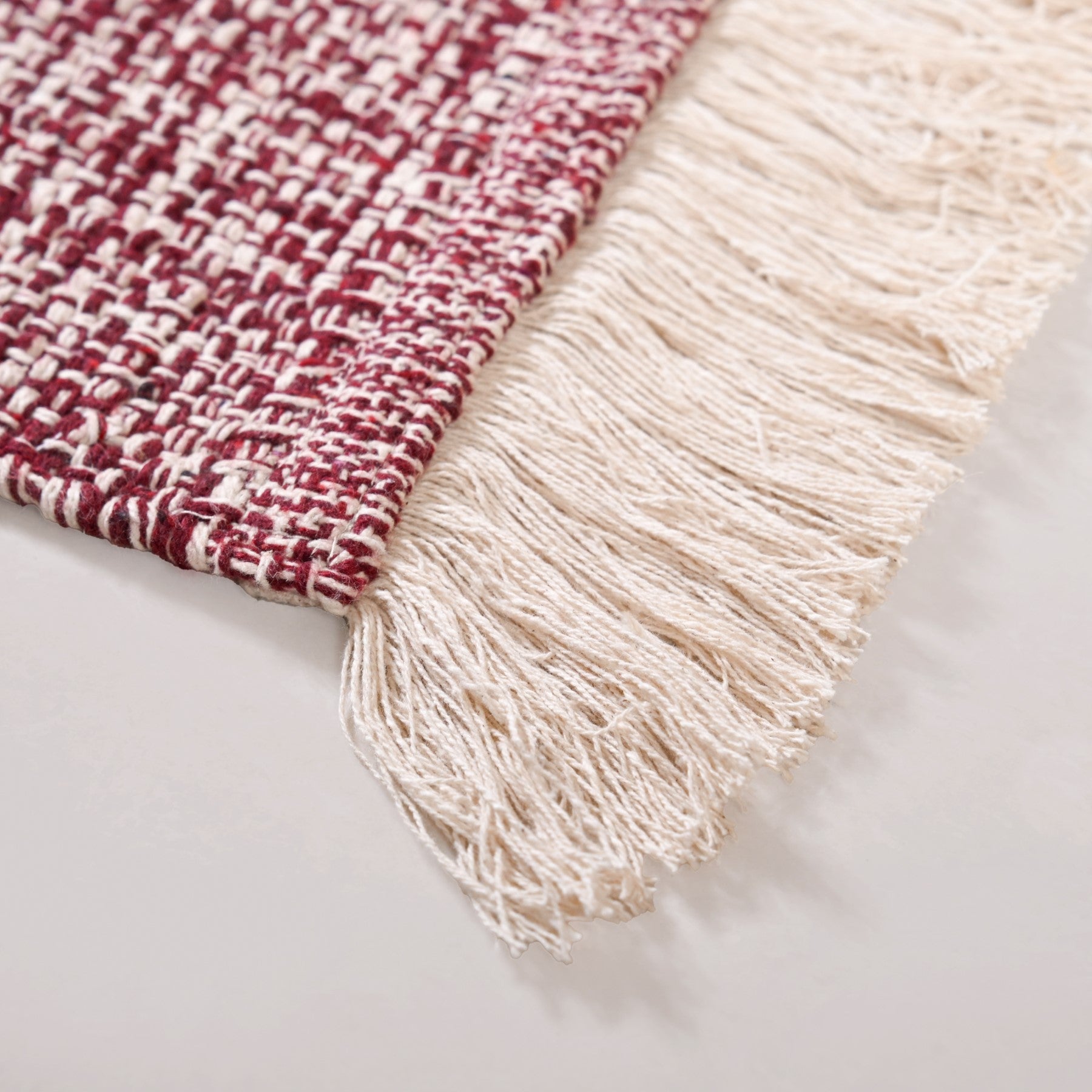 Crossweave Cotton Anti Slip Floor Mat Magenta 96x53cm