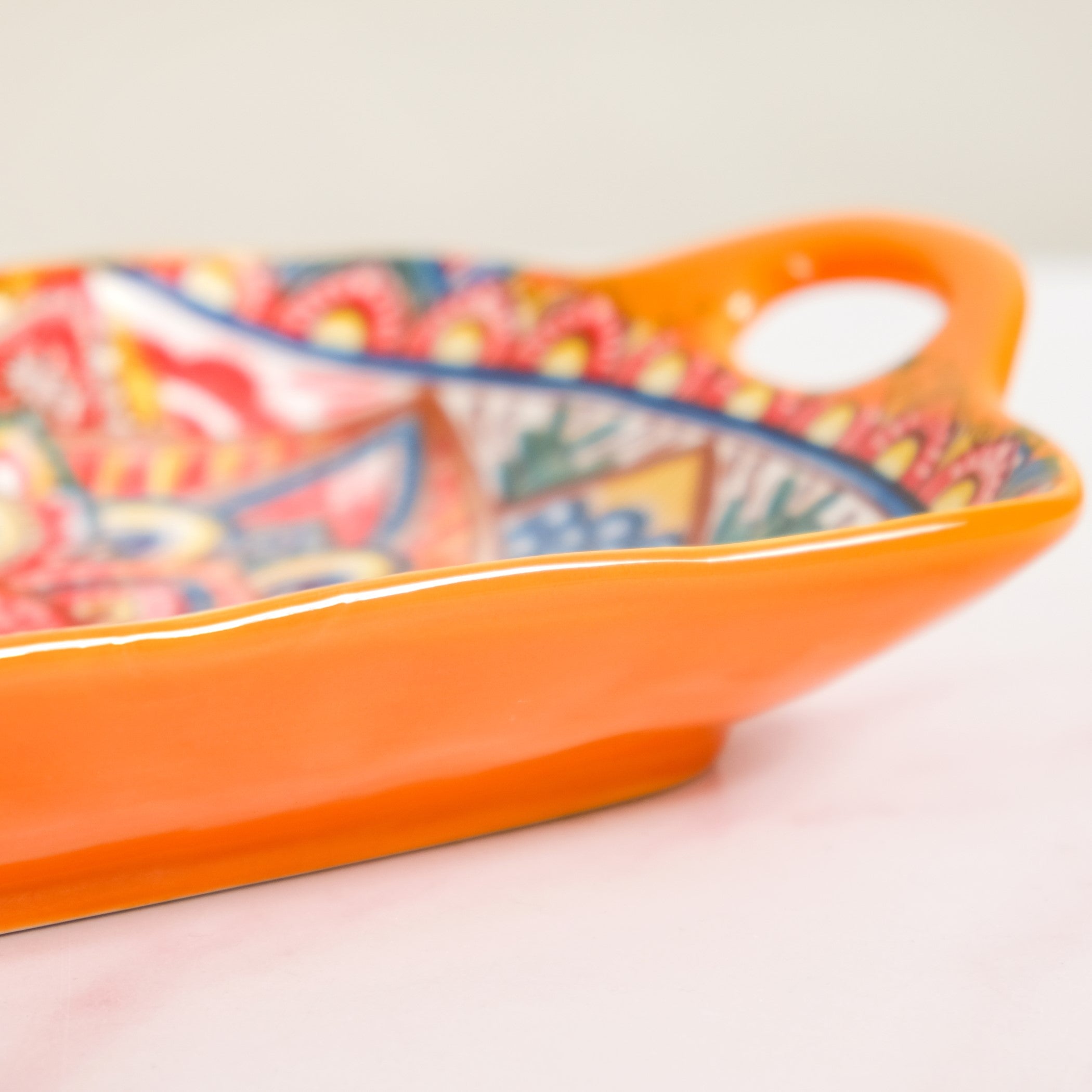 Mandala Melange Long Platter Dish Orange