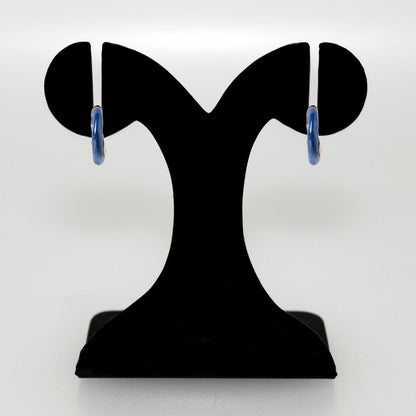 Marble Dreams Hoop Earrings Midnight Blue
