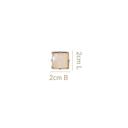 Marble Gemstone Square Stud Earrings